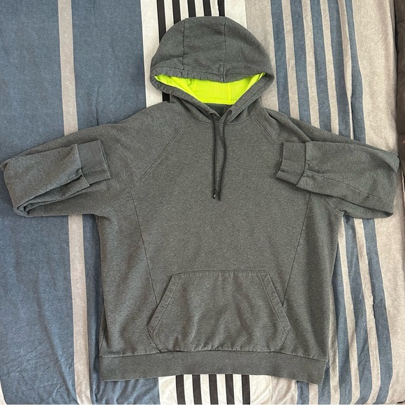 Russell Athletic Other - Russell Gray Hoodie with Neon Green Lining